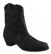 View: COWGIRL, BLACK MATTE CROC PRINT LEATHER