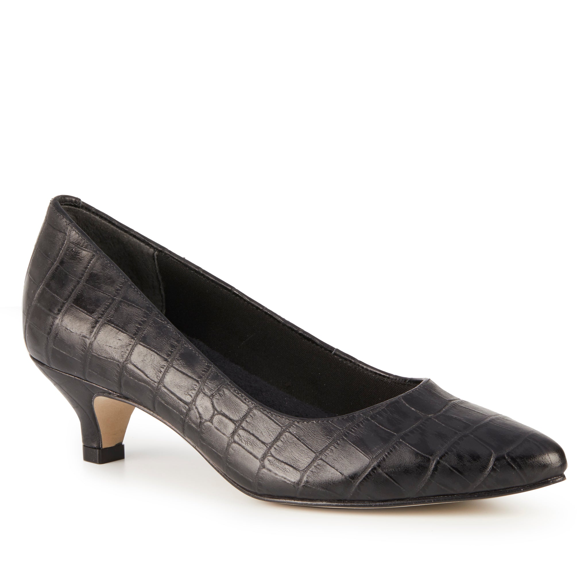 Bobbi Pump: Black Croco Leather LIMITED STOCK