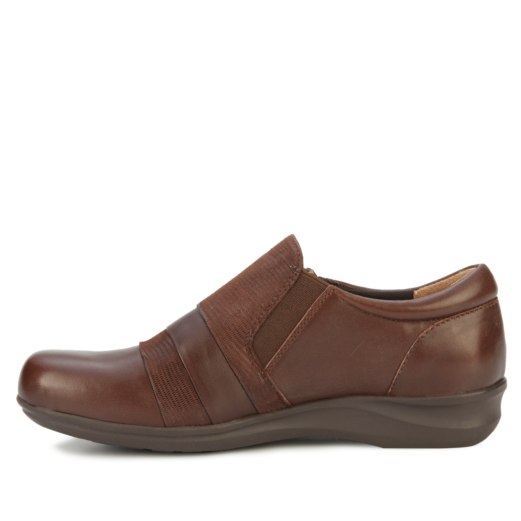 Camden Casual Slip-On: Brown Leather and Patent Lizard Print