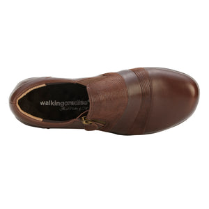 Camden Casual Slip-On: Brown Leather and Patent Lizard Print