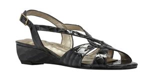 Dixie: Black Patent Croco Print Leather LIMITED STOCK