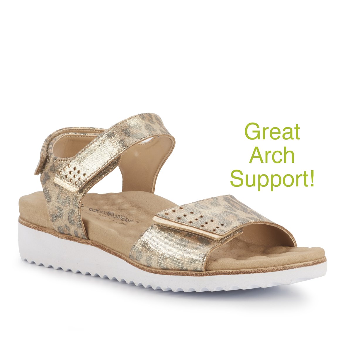Heather Soft Metallic Leopard Metro+ Arch Support Sandal