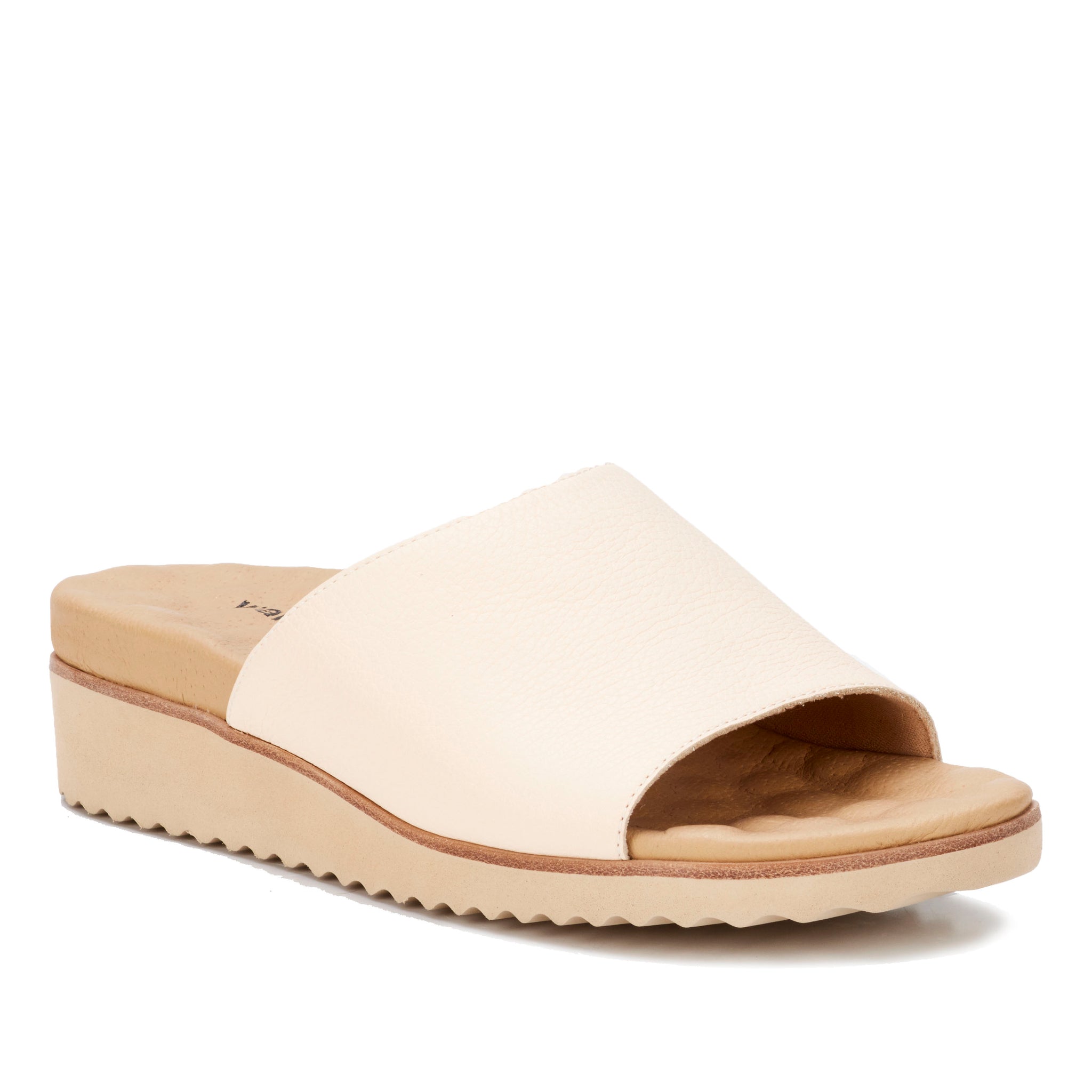 Vanilla Soft Leather Comfort Slide Sandal