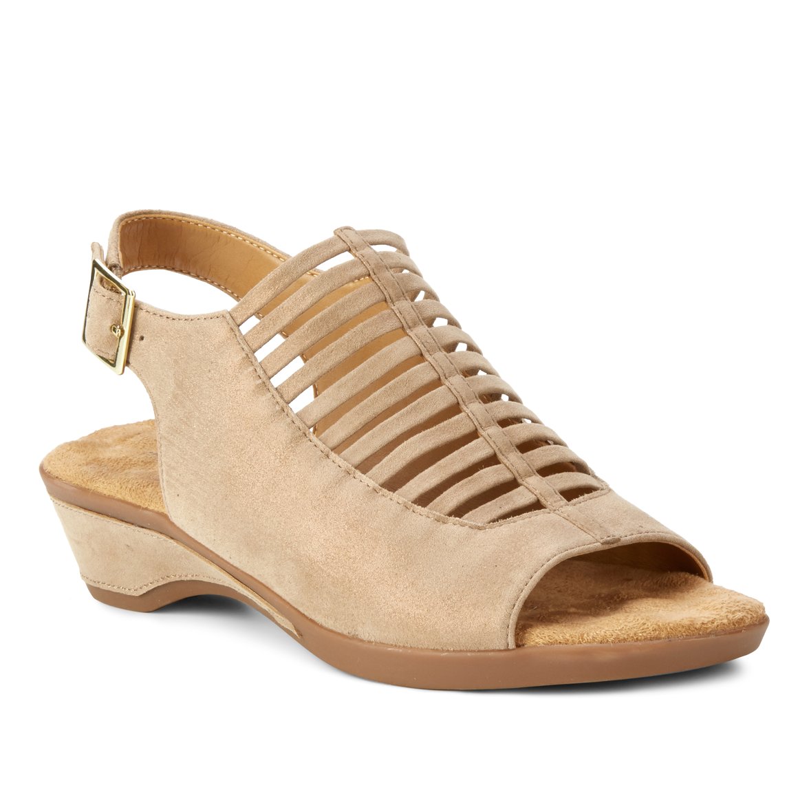 Karina Sandal: Cipria Metallic Suede