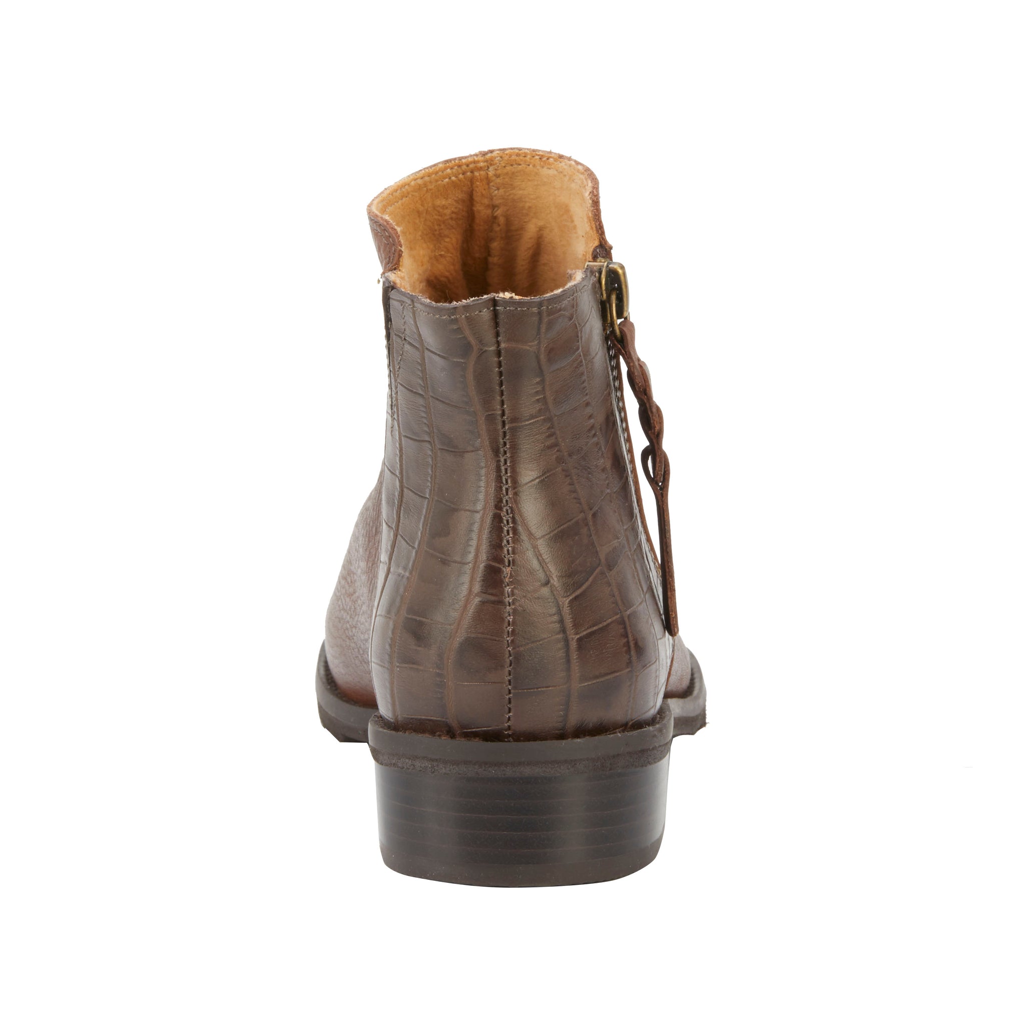 Kason: Brown Tumbled/Croco Print Leather NEW