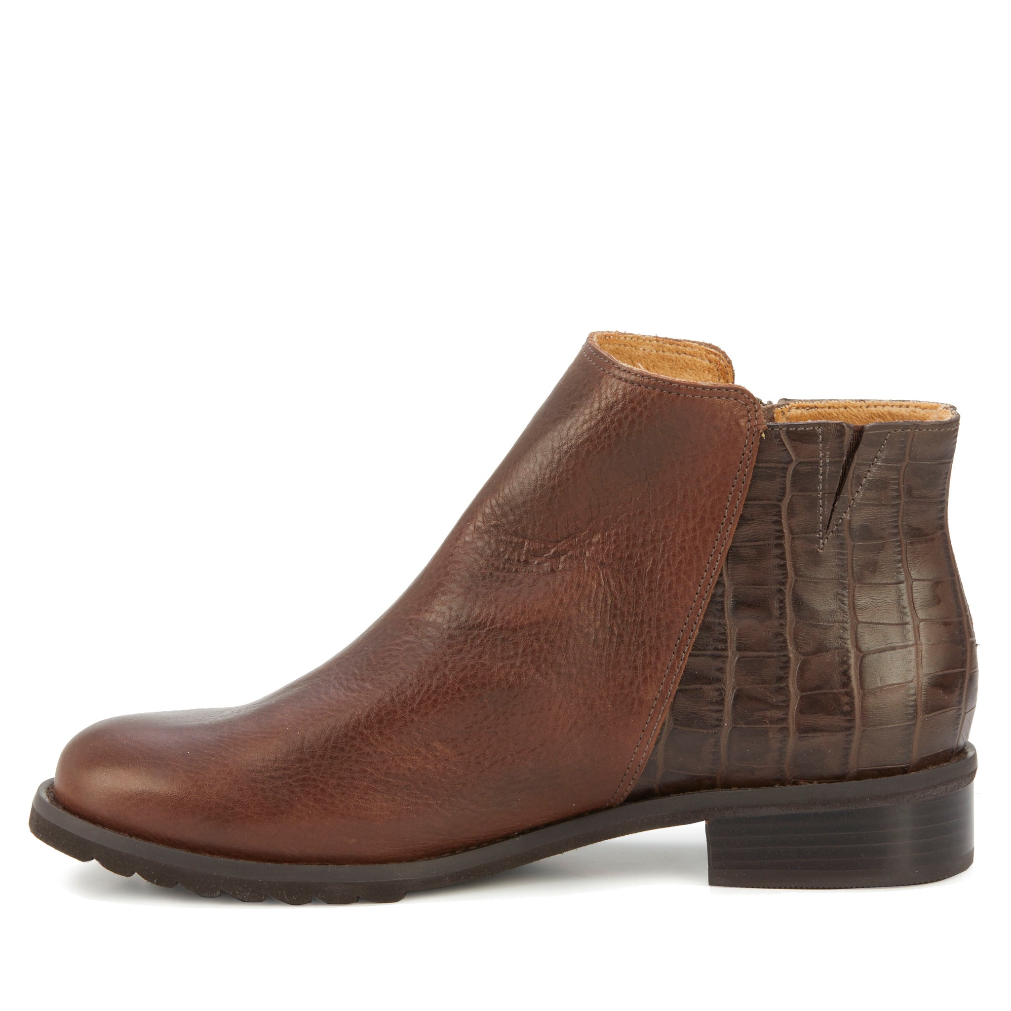 Kason: Brown Tumbled/Croco Print Leather NEW