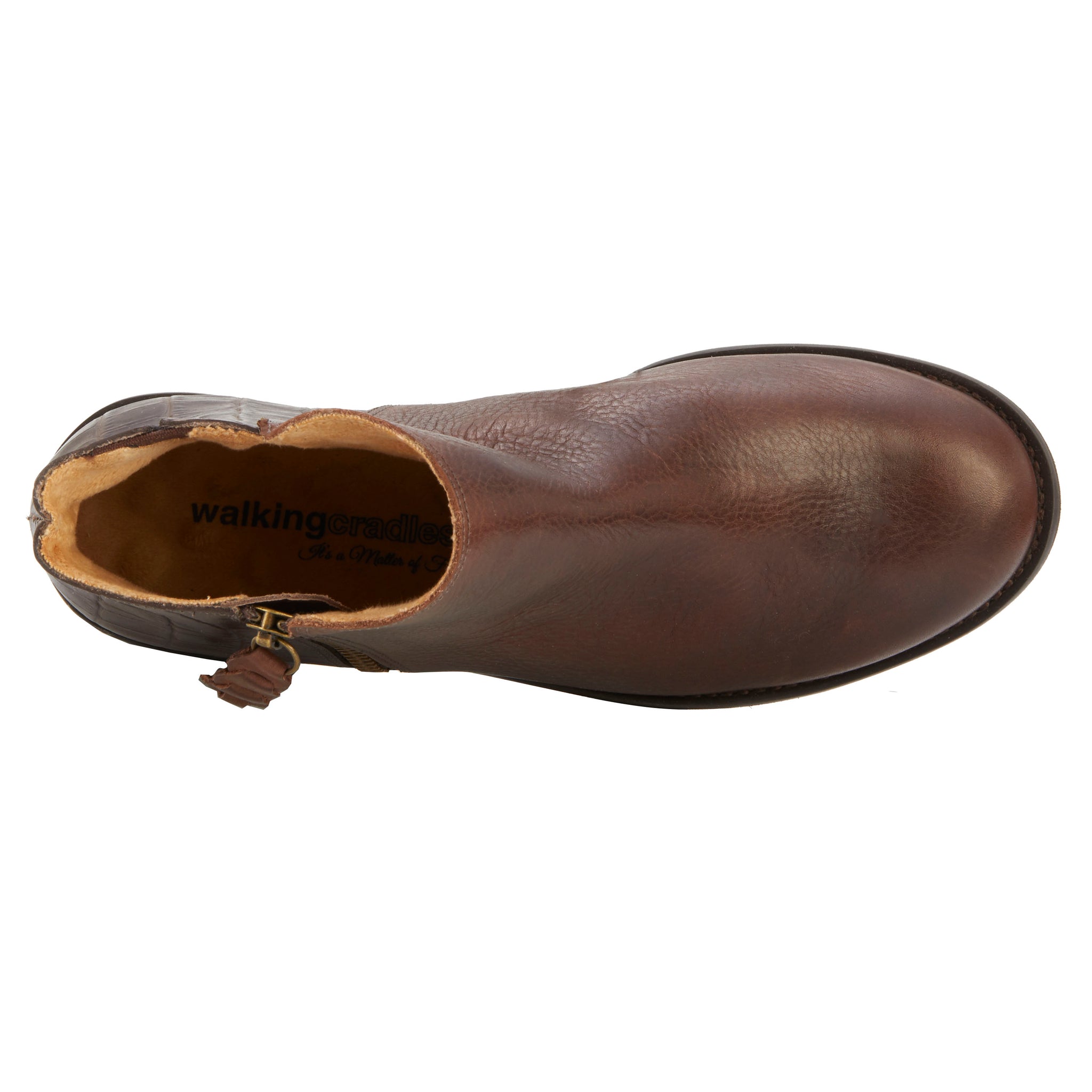 Kason: Brown Tumbled/Croco Print Leather NEW