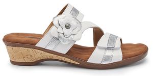 Kimmy: White Leather/Silver Leather