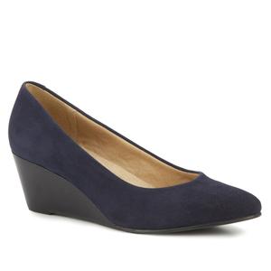 Molly Wedge Pump: Navy Suede LIMITED STOCK