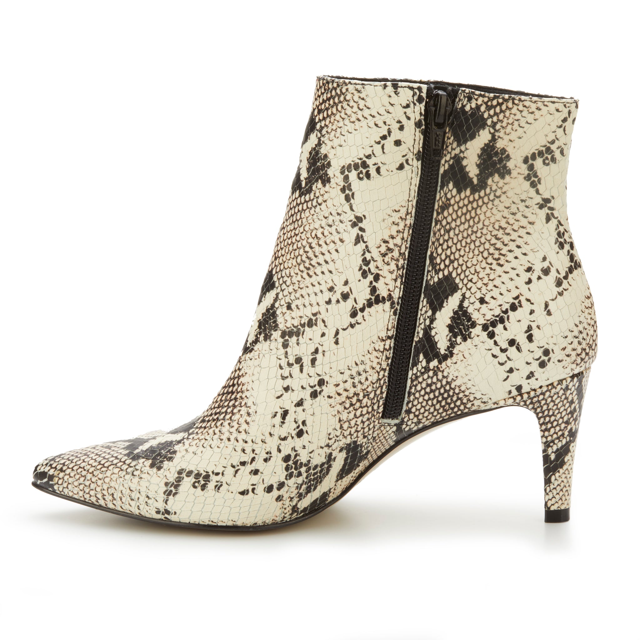 Women's Comfort Bootie- Shine in Black & Bone Snake Print BOUTIQUE COLLECTION 