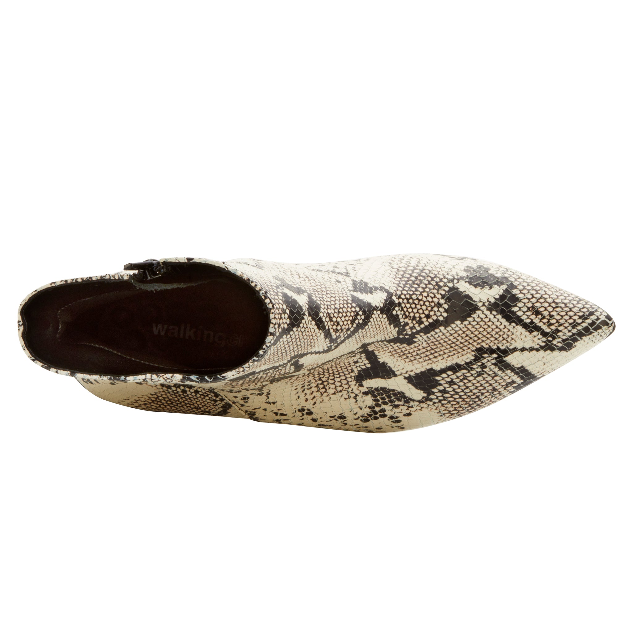 Women's Comfort Bootie- Shine in Black & Bone Snake Print BOUTIQUE COLLECTION 